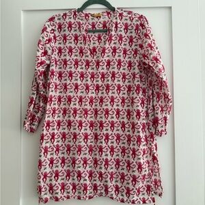 Roberta Roller Rabbit - Size Medium Pink and White Swim Cover Up